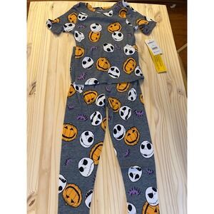 Disney Nightmare Before Christmas Jack Skellington Pajama Set Boys 6 Gray NWT